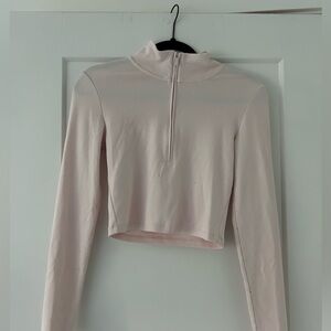 Aritzia Sunday Best Zip Up Shirt- Light Pink Size S!